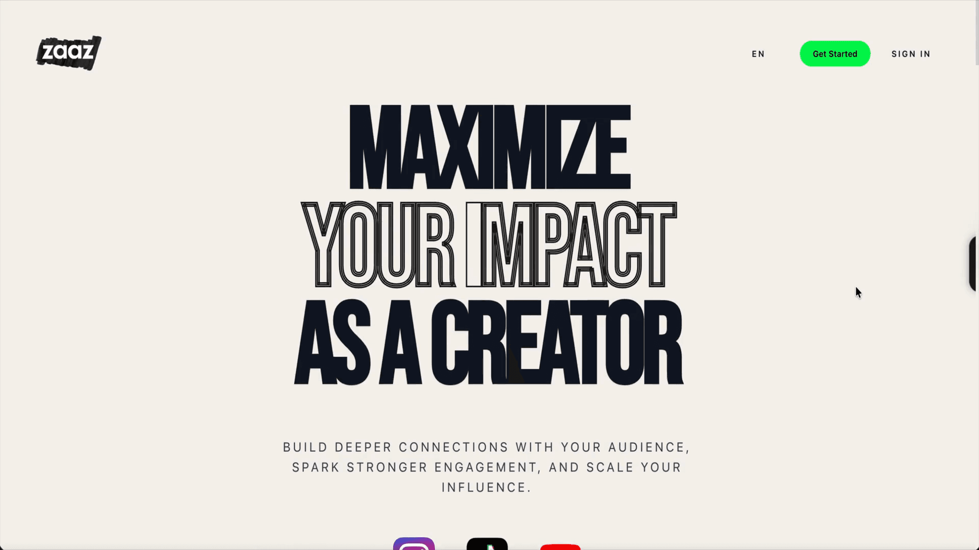 Zaaz Website – AI Tool for Creators