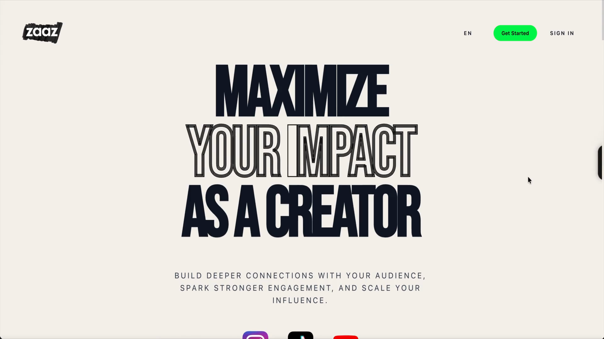 Zaaz Website – AI Tool for Creators