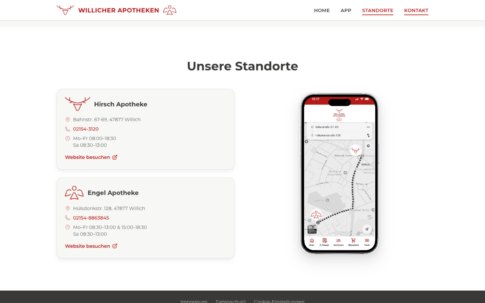 Willicher Apotheken – Pharmacy Brand Site & App gallery